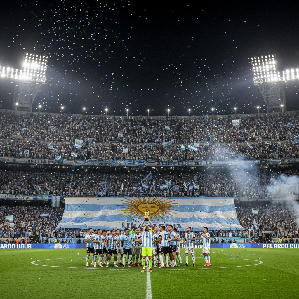 Jugadores de Argentina en acción cerca del área rival en el Mundial 2026
